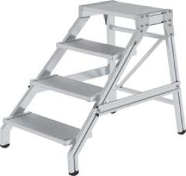 Alu-Montagetritt 4 Stufen starr Podesthöhe 0,80 m Arbeitshöhe bis 2,80 m Produktbild