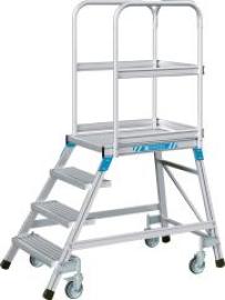 Podesttreppe einseitig 4 Stufen/Gitterrost Podesthöhe 0,96 m ZARGES Produktbild