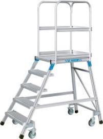 Podesttreppe einseitig 5 Stufen/Gitterrost Podesthöhe 1,20 m ZARGES Produktbild