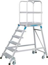 Podesttreppe einseitig 6 Stufen/Gitterrost Podesthöhe 1,44 m ZARGES Produktbild