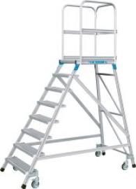 Podesttreppe einseitig 8 Stufen/Gitterrost Podesthöhe 1,92 m ZARGES Produktbild