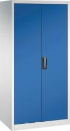 Flügeltürenschrank B930xT600xH1950 mm RAL 7035/5010,4Fachböden Tragkraft 70kg Produktbild