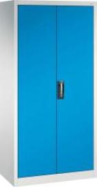 Flügeltürenschrank B930xT500xH1950 mm RAL 7035/5012,4Fachböden mit Trennwand Produktbild