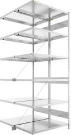 Doppel-Steckregal CLIP B1000xT2x600xH2500 mm Anbaufeld 2x6 Böden vzk Fachlast 230kg META Produktbild