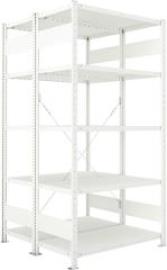 Doppel-Steckregal CLIP B1000xT2x500xH2000 mm Grundfeld 2x5 Böden RAL7035 Fachlast 230kg Produktbild