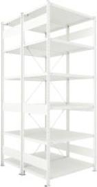 Doppel-Steckregal CLIP B1000xT2x600xH2500 mm Grundfeld 2x6 Böden RAL7035 Fachlast 230kg Produktbild