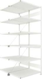 Doppel-Steckregal CLIP B1000xT2x600xH2500 mm Anbaufeld 2x6 Böden RAL7035 Fachlast 230kg Produktbild