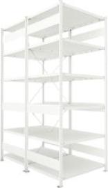 Doppel-Steckregal CLIP B1000xT2x800xH2500 mm Grundfeld 2x6 Böden RAL7035 Fachlast 230kg Produktbild