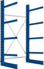 Kragarmregal M Grundfeld B1300xT800xH2500 mm einseitig RAL 5010 4 Arme Traglast 250kg Produktbild