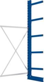 Kragarmregal M Anbaufeld B1300xT600xH3000 mm einseitig RAL 5010 5 Arme Traglast 355kg Produktbild