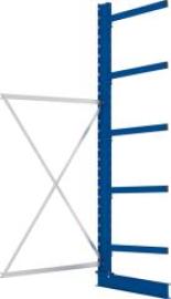 Kragarmregal M Anbaufeld B1300xT800xH3000 mm einseitig RAL 5010 5 Arme Traglast 250kg Produktbild