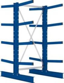Kragarmregal M Grundfeld B1000xT2x600xH2000 mm doppelseitig RAL 5010 2x4 Arme Traglast 355kg Produktbild