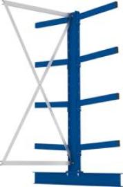 Kragarmregal M Anbaufeld B1000xT2x600xH2000 mm doppelseitig RAL 5010 2x4 Arme Traglast 355kg Produktbild