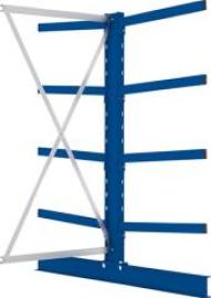 Kragarmregal M Anbaufeld B1000xT2x800xH2000 mm doppelseitig RAL 5010 2x4 Arme Traglast 250kg Produktbild