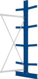 Kragarmregal M Anbaufeld B1000xT2x400xH2500 mm doppelseitig RAL 5010 2x4 Arme Traglast 535kg Produktbild