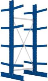 Kragarmregal M Grundfeld B1000xT2x500xH2500 mm doppelseitig RAL 5010 2x4 Arme Traglast 430kg Produktbild