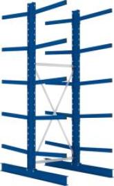 Kragarmregal M Grundfeld B1000xT2x800xH3000 mm doppelseitig RAL 5010 2x5 Arme Traglast 250kg Produktbild