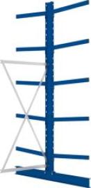 Kragarmregal M Anbaufeld B1000xT2x800xH3000 mm doppelseitig RAL 5010 2x5 Arme Traglast 250kg Produktbild