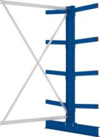 Kragarmregal M Anbaufeld B1300xT2x500xH2000 mm doppelseitig RAL 5010 2x4 Arme Traglast 430kg Produktbild