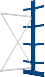 Kragarmregal M Anbaufeld B1300xT2x400xH2500 mm doppelseitig RAL 5010 2x4 Arme Traglast 535kg Produktbild