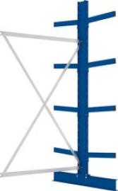 Kragarmregal M Anbaufeld B1300xT2x500xH2500 mm doppelseitig RAL 5010 2x4 Arme Traglast 430kg Produktbild