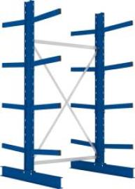 Kragarmregal M Grundfeld B1300xT2x600xH2500 mm doppelseitig RAL 5010 2x4 Arme Traglast 355kg Produktbild