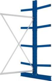 Kragarmregal M Anbaufeld B1300xT2x600xH2500 mm doppelseitig RAL 5010 2x4 Arme Traglast 355kg Produktbild