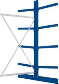 Kragarmregal M Anbaufeld B1300xT2x800xH2500 mm doppelseitig RAL 5010 2x4 Arme Traglast 250kg Produktbild