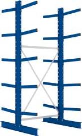 Kragarmregal M Grundfeld B1300xT2x600xH3000 mm doppelseitig RAL 5010 2x5 Arme Traglast 355kg Produktbild