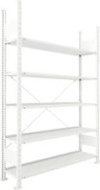 Steckregal Meta-COMPACT B1250xT300xH1850 mm Grundfeld 5 Böden RAL703575 Ordner je Regalfeld Produktbild