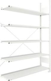 Steckregal Meta-COMPACT B1250xT300xH1850 mm Anbaufeld 5 Böden RAL703575 Ordner je Regalfeld Produktbild