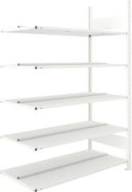 Steckregal Meta-COMPACT B1250xT600xH1850 mm Anbaufeld 5 Böden RAL7035150 Ordner je Regalfeld Produktbild