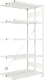 Doppel-Steckregal CLIP B1000xT2x300xH2000 mm Anbaufeld 2x5 Böden RAL7035 Fachlast 230kg Produktbild