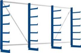 Kragarmregal ATLAS ST B4050xT500xH2000 mm einseitig RAL 5010 5 Arme Traglast 200kg Produktbild