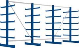 Kragarmregal ATLAS ST B4050xT2x500xH2000 mm doppelseitig RAL 5010 2x5 Arme Traglast 200kg Produktbild