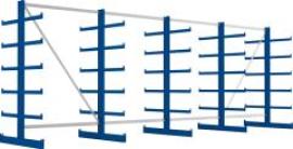 Kragarmregal ATLAS ST B5400xT2x500xH2000 mm doppelseitig RAL 5010 2x5 Arme Traglast 200kg Produktbild