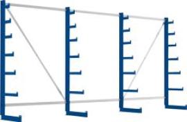 Langgutregal ATLAS ST B4050xT500xH2000 mm einseitig RAL 5010 4 Arme Traglast 150kg Produktbild