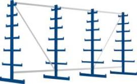Langgutregal ATLAS ST B4050xT2x500xH2000 mm doppelseitig RAL 5010 2x4 Arme Traglast 150kg Produktbild