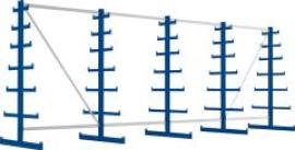 Langgutregal ATLAS ST B5400xT2x500xH2000 mm doppelseitig RAL 5010 2x5 Arme Traglast 150kg Produktbild