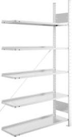 Steckregal Meta-COMPACT B1000xT300xH1850 mm Anbaufeld 5 Böden vzk 60 Ordner je Regalfeld Produktbild