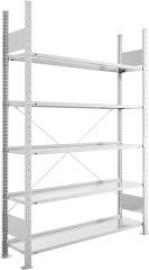 Steckregal Meta-COMPACT B1250xT300xH1850 mm Grundfeld 5 Böden vzk 75 Ordner je Regalfeld Produktbild