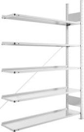 Steckregal Meta-COMPACT B1250xT300xH1850 mm Anbaufeld 5 Böden vzk 75 Ordner je Regalfeld Produktbild