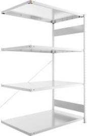 Steckregal Meta-CLIP S3 B1300xT800xH2000 mm Anbaufeld 4 Böden vzk Fachlast 230kg Produktbild