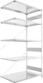 Steckregal Meta-CLIP S3 B1300xT800xH2500 mm Anbaufeld 5 Böden vzk Fachlast 230kg Produktbild