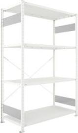 Steckregal Meta-CLIP S3 B1300xT600xH2000 mm Grundfeld 4 Böden RAL7035 Fachlast 230kg Produktbild