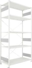 Steckregal Meta-CLIP S3 B1300xT600xH2500 mm Grundfeld 5 Böden RAL7035 Fachlast 230kg Produktbild