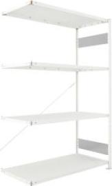 Steckregal Meta-CLIP S3 B1300xT600xH2000 mm Anbaufeld 4 Böden RAL7035 Fachlast 230kg Produktbild