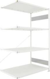 Steckregal Meta-CLIP S3 B1300xT800xH2000 mm Anbaufeld 4 Böden RAL7035 Fachlast 230kg Produktbild