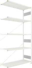 Steckregal Meta-CLIP S3 B1300xT500xH2500 mm Anbaufeld 5 Böden RAL7035 Fachlast 230kg Produktbild