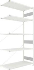 Steckregal Meta-CLIP S3 B1300xT600xH2500 mm Anbaufeld 5 Böden RAL7035 Fachlast 230kg Produktbild